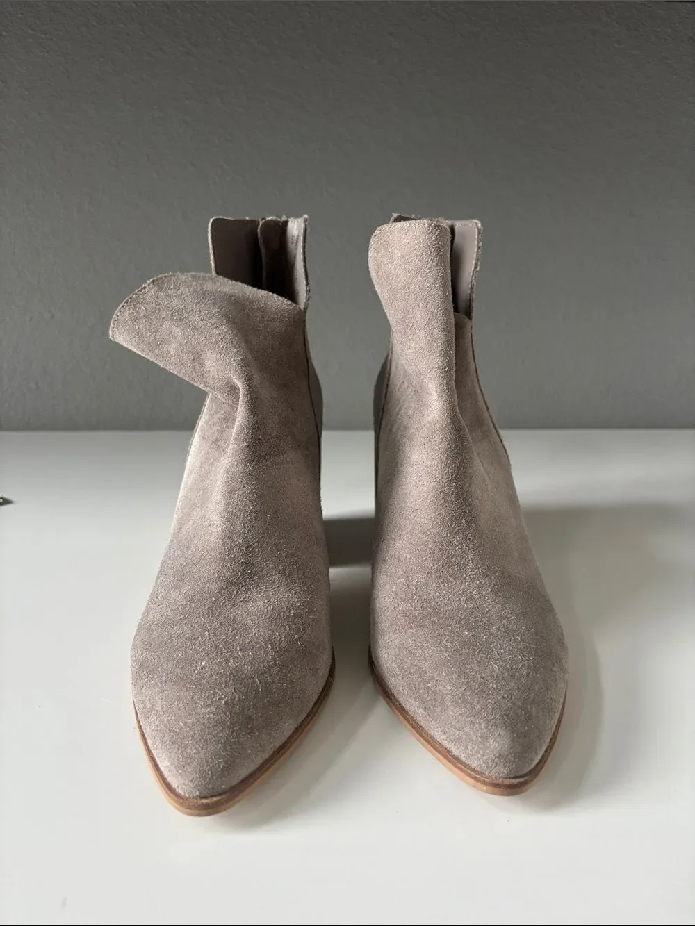 Steve Madden Taupe Suede Cutout Ankle Booties